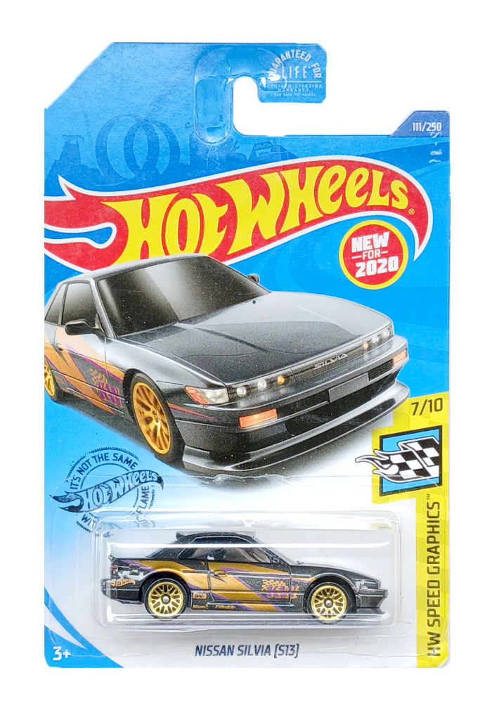 EXCLUSIVES Hot Wheels Nissan Silvia (S13) - Grey / Golden - 2021 Card (With Protector Case)