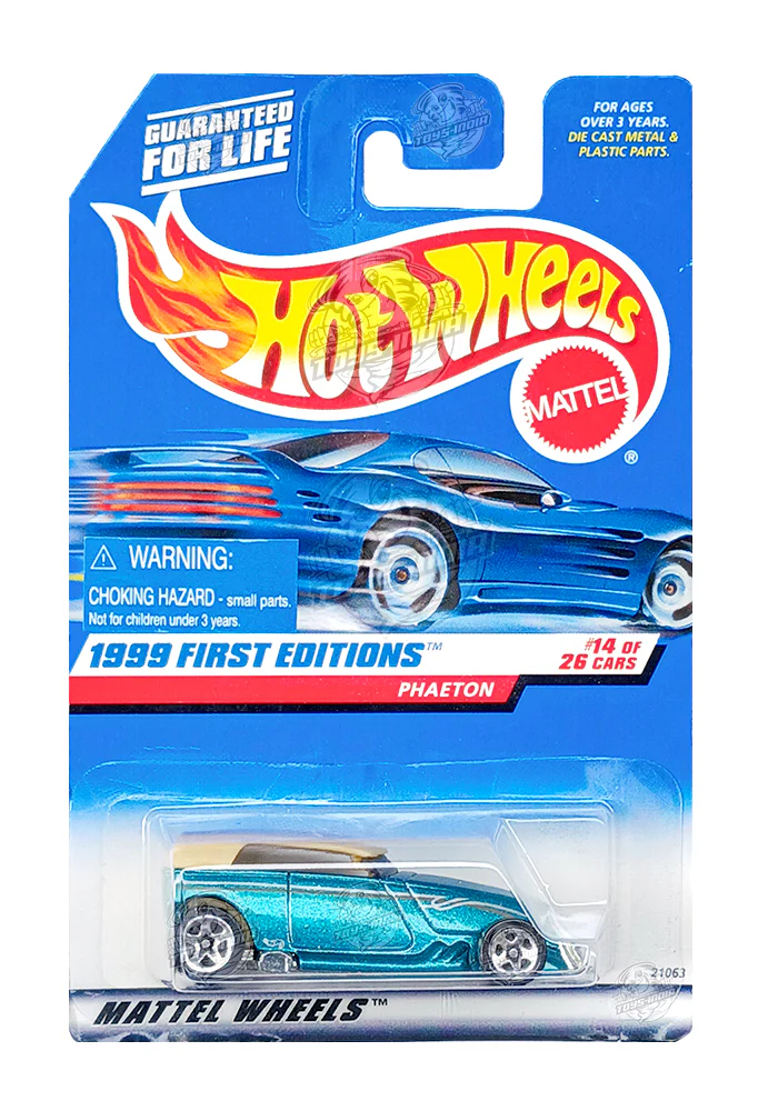 EXCLUSIVES Hot Wheels Phaeton - Green - 1998 Card (With Protector Case)