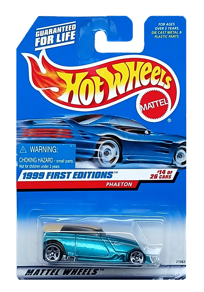 EXCLUSIVES Hot Wheels Phaeton - Green - 1998 Card (With Protector Case) - Image 2