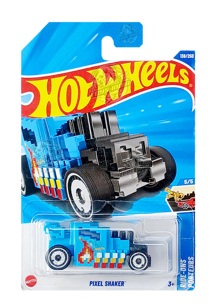 EXCLUSIVES Hot Wheels Pixel Shaker - Blue - 2025 Card (With Protector Case)