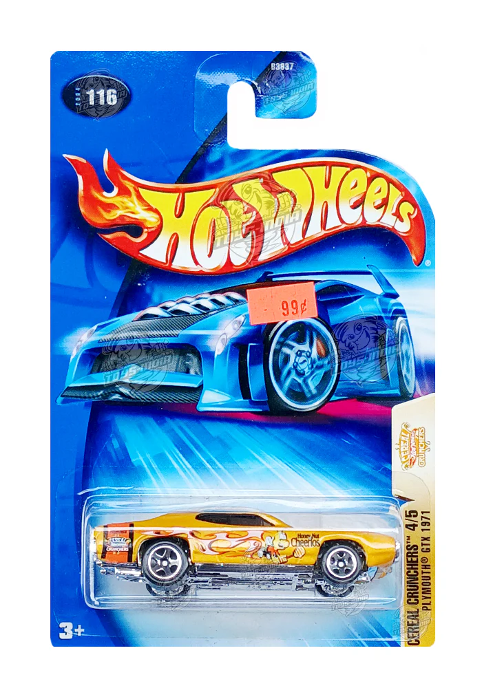 EXCLUSIVES Hot Wheels Plymouth GTX 1971 - Yellow - 2003 Card (With Protector Case)