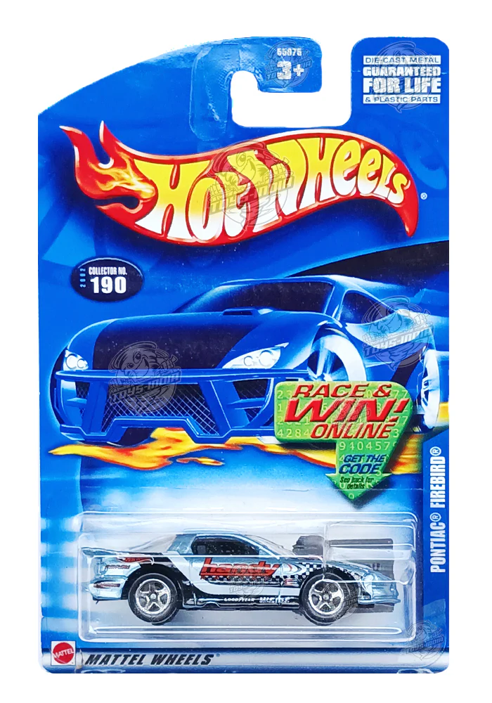 EXCLUSIVES Hot Wheels Pontiac Firebird - Blue /  - 2001 Card (With Protector Case)