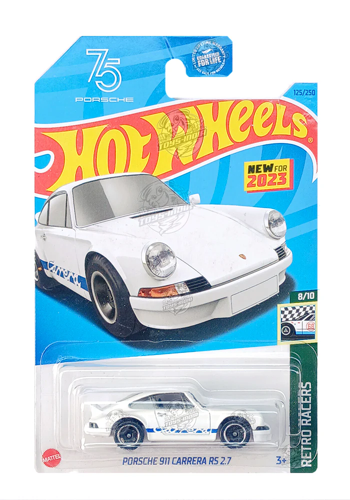 EXCLUSIVES Hot Wheels Porsche 911 Carrera RS 2.7 - White - 2021 Card (With Protector Case)