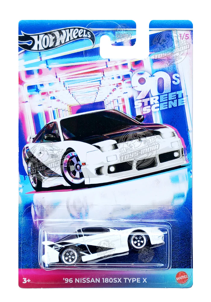 EXCLUSIVES Hot Wheels Premium '96 Nissan 180SX Type X - White / Black - 2024 Card (With Protector Case)
