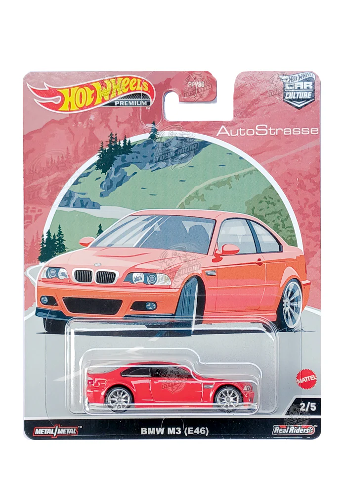 EXCLUSIVES Hot Wheels Premium Auto Strasse BMW M3 (E46) - Red - 2022 Card