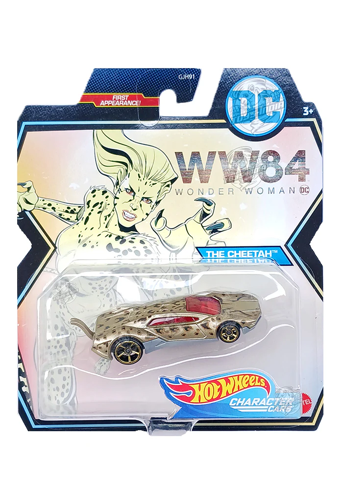 EXCLUSIVES Hot Wheels Premium DC Comics Wonder Woman The Cheetah - Golden - 2019 Card