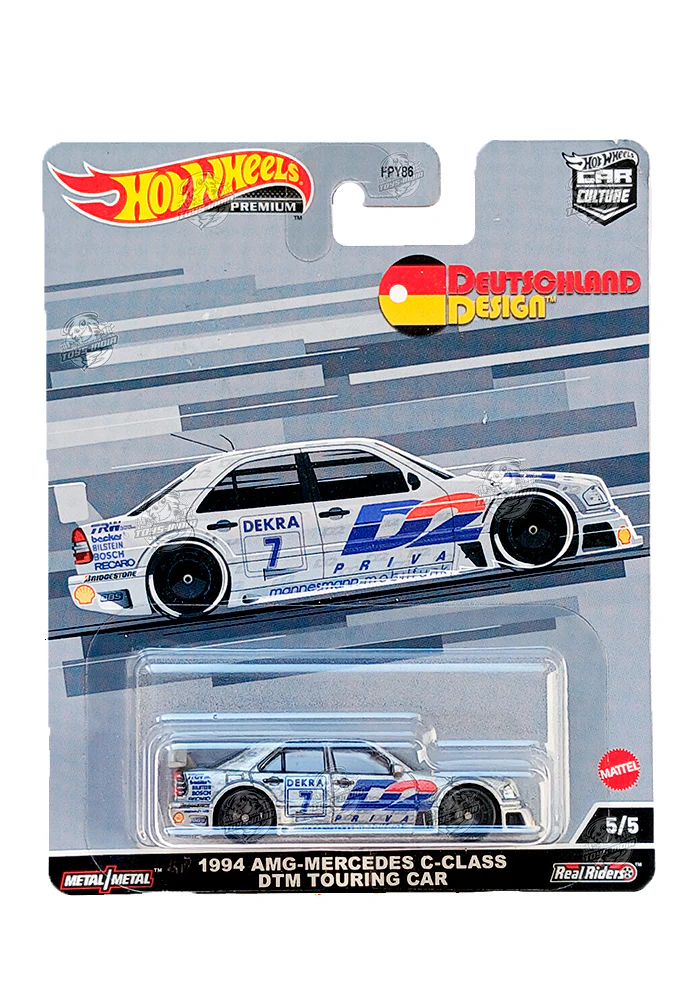 EXCLUSIVES Hot Wheels Premium Deutschland Design 1994 AMG-Mercedes C-Class DTM Touring Car - Silver - 2020 Card