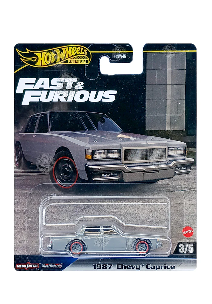 EXCLUSIVES Hot Wheels Premium Fast & Furious 1987 Chevy Caprice - Grey - 2024 Card (With Protector Case)