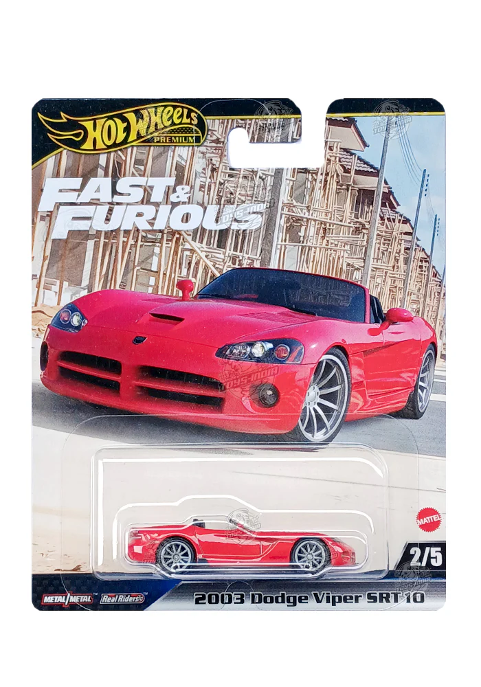 EXCLUSIVES Hot Wheels Premium Fast & Furious 2003 Dodge Viper SRT10 - Red - 2024 Card (With Protector Case)