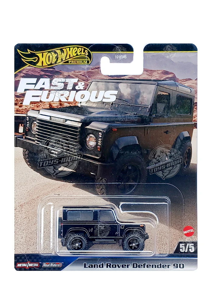 EXCLUSIVES Hot Wheels Premium Fast & Furious Furious Land Rover Defender 90 - Black - 2023 Card (With Protector Case)