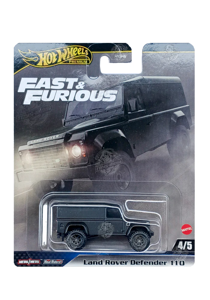 EXCLUSIVES Hot Wheels Premium Fast & Furious Land Rover Defender 110 - Black - 2024 Card (With Protector Case)