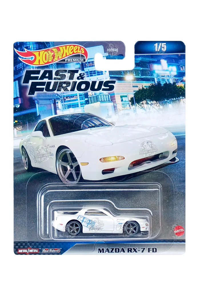 EXCLUSIVES Hot Wheels Premium Fast & Furious Mazda RX-7 FD - White - 2022 Card