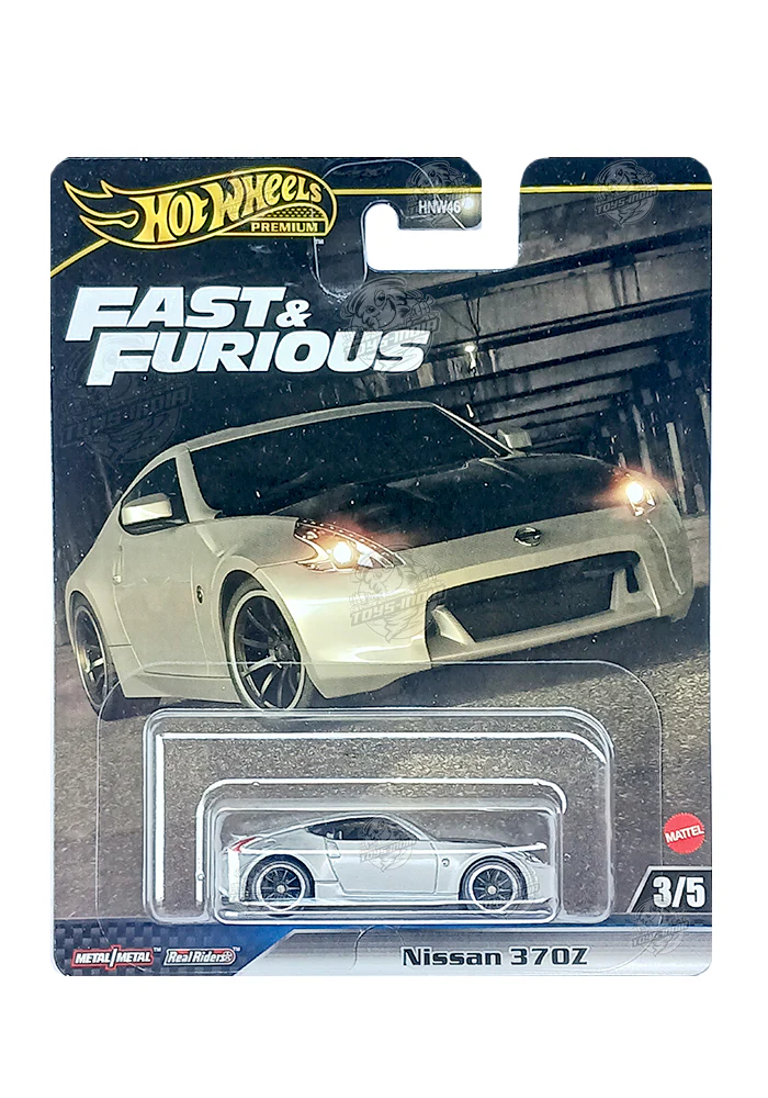 EXCLUSIVES Hot Wheels Premium Fast & Furious Nissan 370Z - Silver - 2024 Card (With Protector Case)