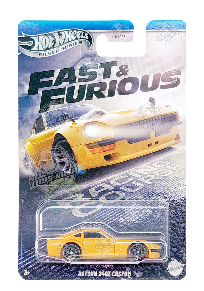 EXCLUSIVES Hot Wheels Premium Fast & Furious Racing Course Datsun 240Z Custom - Yellow - 2024 Card (With Protector Case)