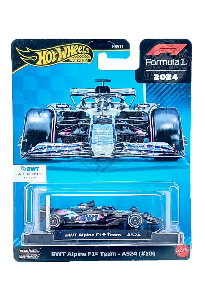 EXCLUSIVES Hot Wheels Premium Formula 1 BWT Alpine F1 Team - A524 (#10) - Black / Blue - 2025 Card