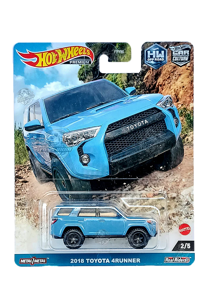 EXCLUSIVES Hot Wheels Premium HW Off Road 2018 Toyota 4Runner - Blue - 2022 Card (With Protector Case)