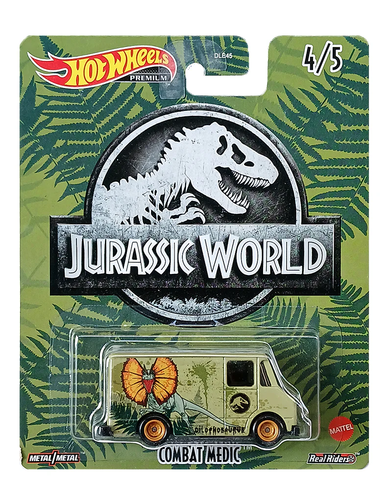 EXCLUSIVES Hot Wheels Premium Jurassic World Combat Medic - Green - 2022 Card (With Protector Case)