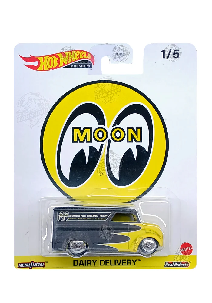 EXCLUSIVES Hot Wheels Premium Moon Eyes Dairy Delivery - Black / Yellow - 2023 Card
