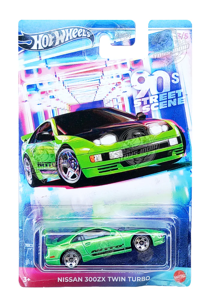 EXCLUSIVES Hot Wheels Premium Nissan 300ZX Twin Turbo - Green / Black - 2024 Card (Creased Card / Car in Excellent Condition) (With Protector Case)