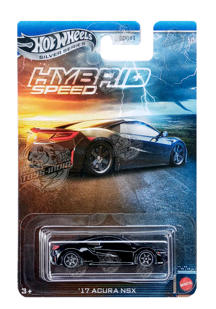 EXCLUSIVES Hot Wheels Premium Silver Series Hybrid Speed '17 Acura NSX - Black - 2024 Card (With Protector Case)
