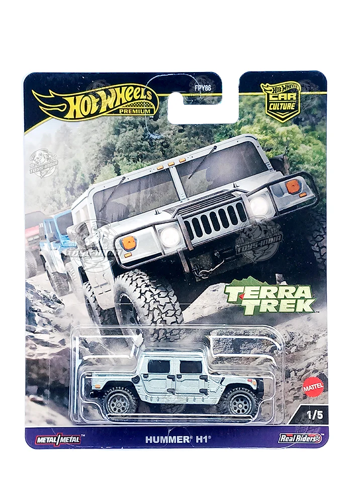 EXCLUSIVES Hot Wheels Premium Terra Trek Hummer H1 - Silver - 2024 Card (With Protector Case)