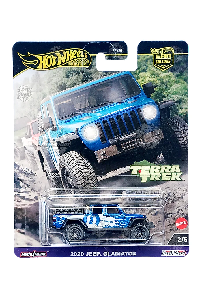 EXCLUSIVES Hot Wheels Premium Terra Trek Mopar 2020 Jeep Gladiator - Blue - 2024 Card (With Protector Case)