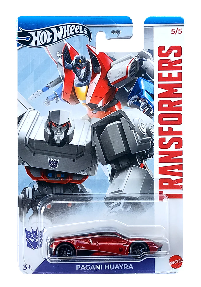 EXCLUSIVES Hot Wheels Premium Transformers Pagani Huayra - Red - 2023 Card (With Protector Case)