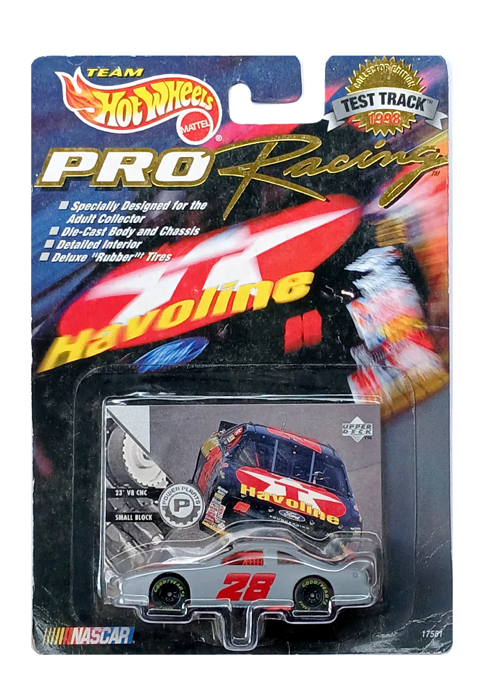 EXCLUSIVES Hot Wheels PRO Racing Havoline '23 V8 CNC Small Block #28 - Grey - 1996 Card