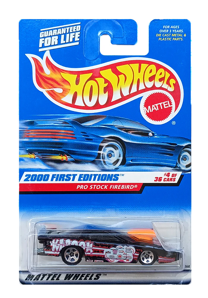 EXCLUSIVES Hot Wheels Pro Stock Firebird - Black - 1999 Card (With Protector Case)