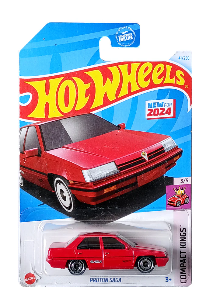 EXCLUSIVES Hot Wheels Proton Saga - Red - 2021 Card (With Protector Case)