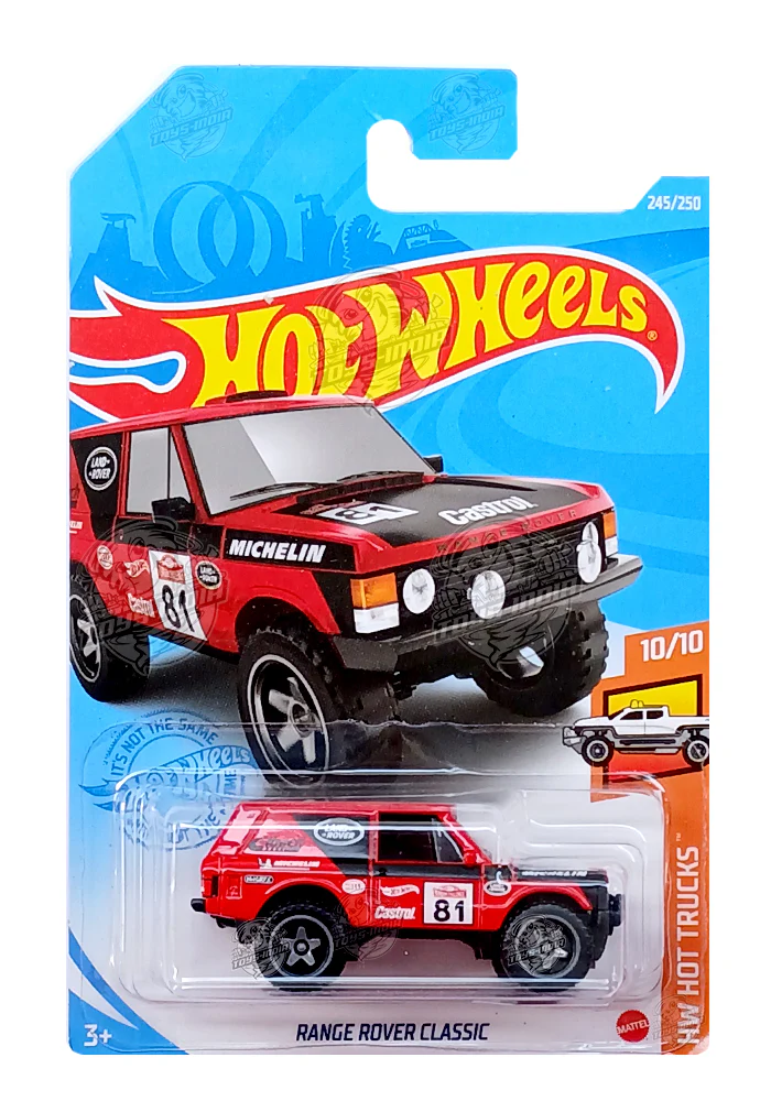 EXCLUSIVES Hot Wheels Range Rover Classic - Red - 2020 Card (New Card) (With Protector Case)
