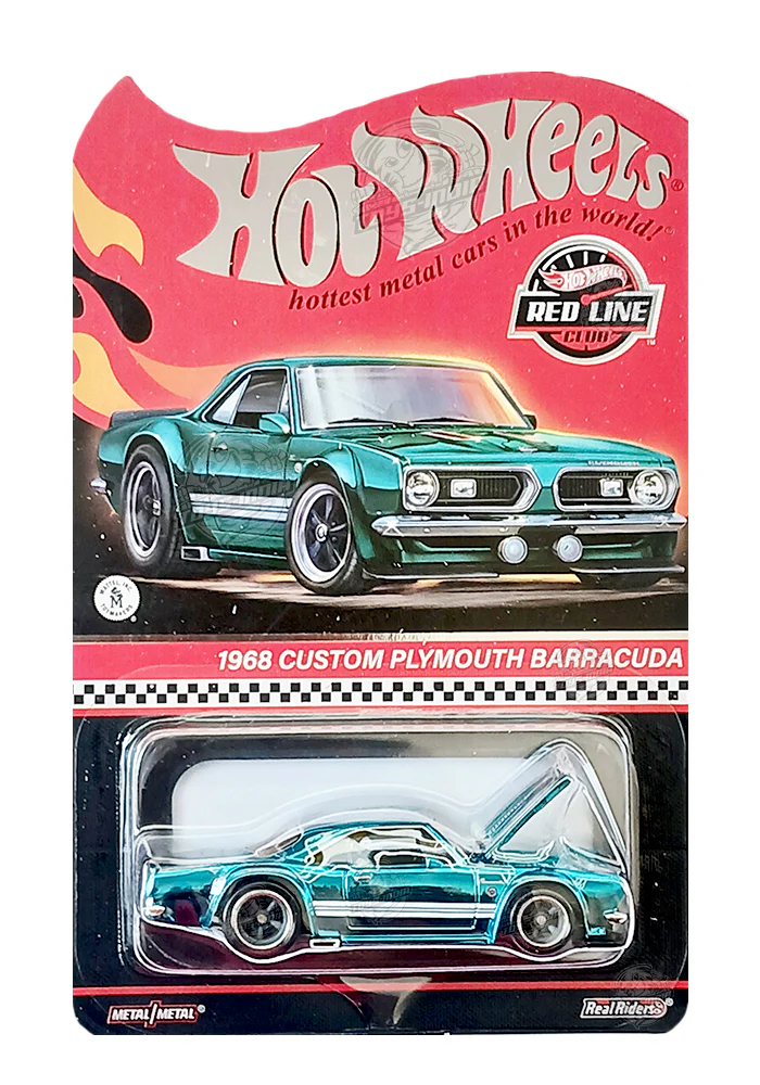 EXCLUSIVES Hot Wheels RLC Collectors 1968 Custom Plymouth Barracuda - Green - 2023 Card (With Protector Case)