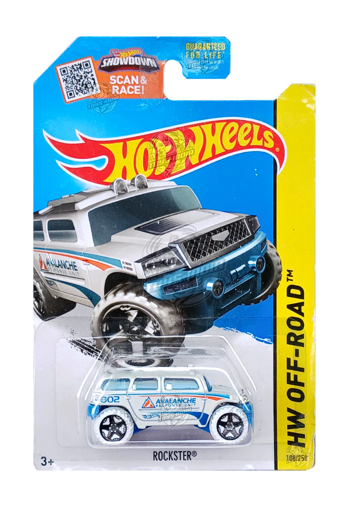 EXCLUSIVES Hot Wheels Rockster - White - 2013 Card (With Protector Case)