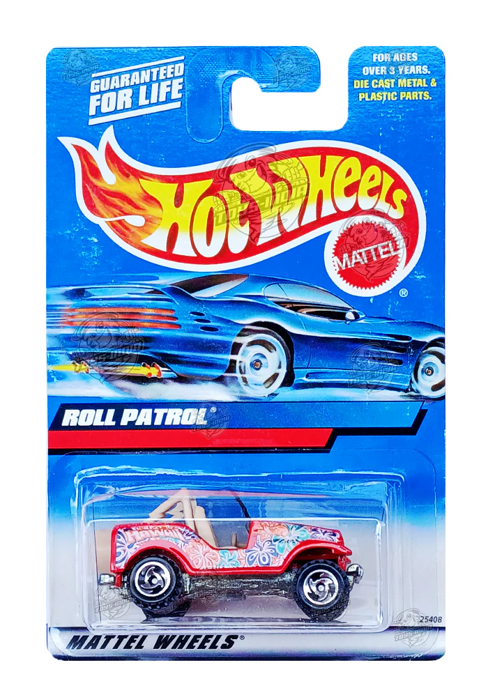 EXCLUSIVES Hot Wheels Roll Patrol - Red - 1999 Card (With Protector Case)