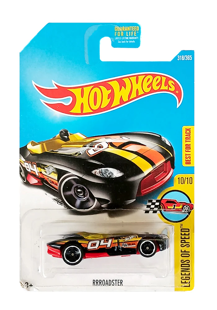 EXCLUSIVES Hot Wheels Rrroadster - Black / Yellow - 2017 Card (With Protector Case)