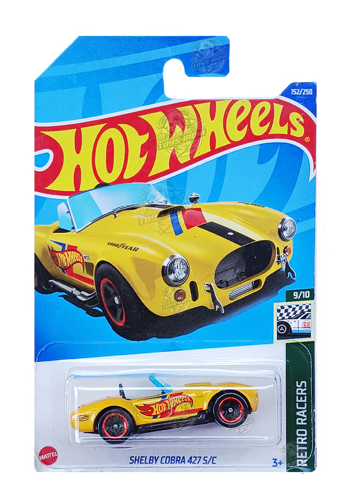 EXCLUSIVES Hot Wheels Shelby Cobra 427 S/C - Yellow - 2021 Card (Blister Damage / Car in Excellent Condition) (With Protector Case)