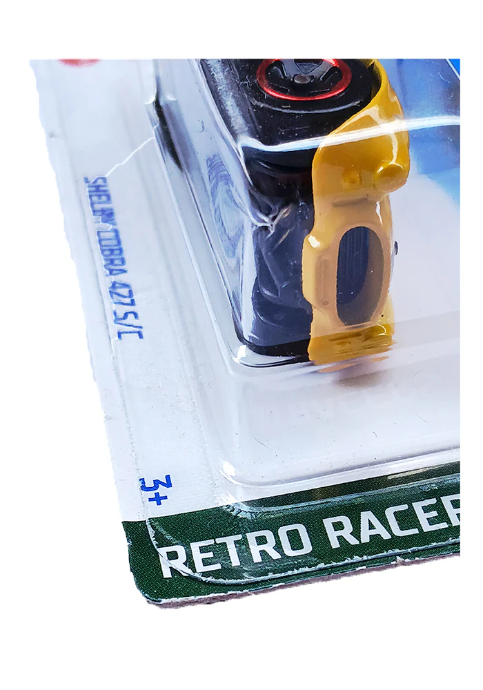 EXCLUSIVES Hot Wheels Shelby Cobra 427 S/C - Yellow - 2021 Card (Blister Damage / Car in Excellent Condition) (With Protector Case) - Image 2