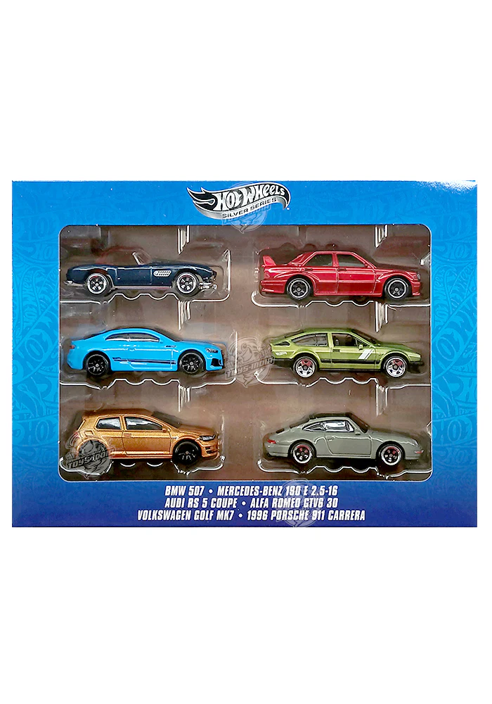 EXCLUSIVES Hot Wheels Silver Series Europe - Pack of 6 Cars - 2024 Card