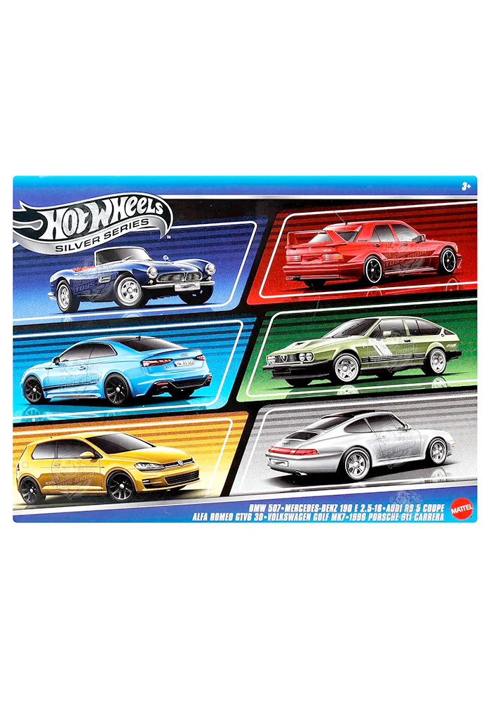 EXCLUSIVES Hot Wheels Silver Series Europe - Pack of 6 Cars - 2024 Card - Image 3