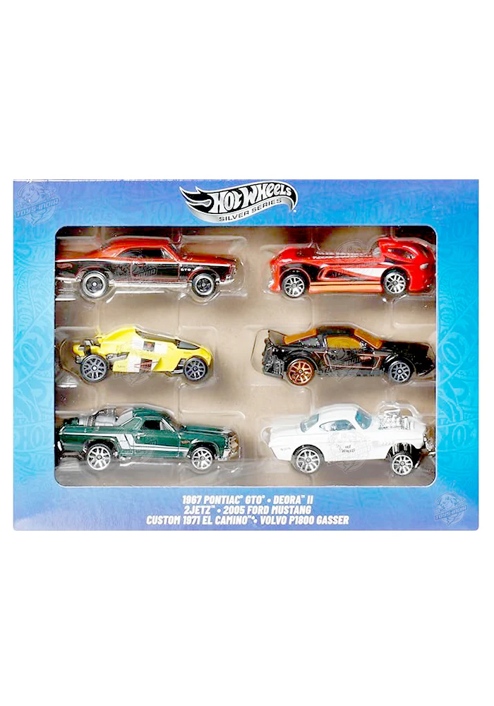 EXCLUSIVES Hot Wheels Silver Series Legends Tour - Pack of 6 Cars - 2024 Card