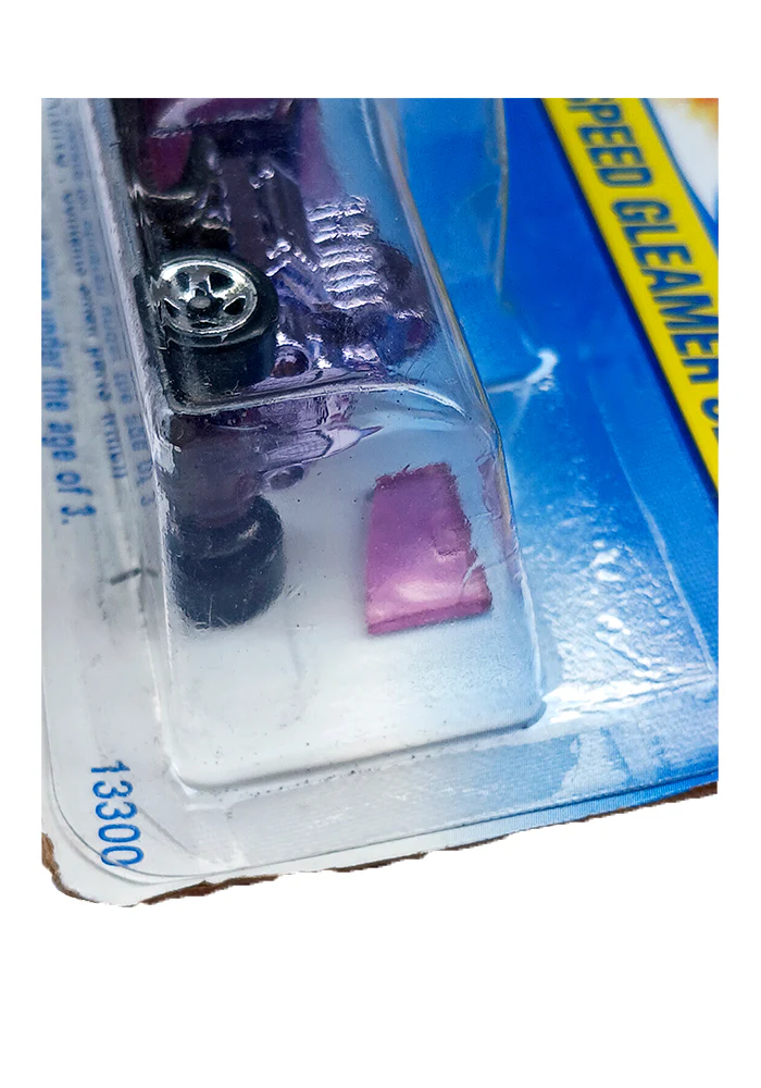 EXCLUSIVES Hot Wheels Speed Gleamer Series T-Bucket - Purple - 1994 Card (Car Damaged & Creased Card) (With Protector Case) - Image 2