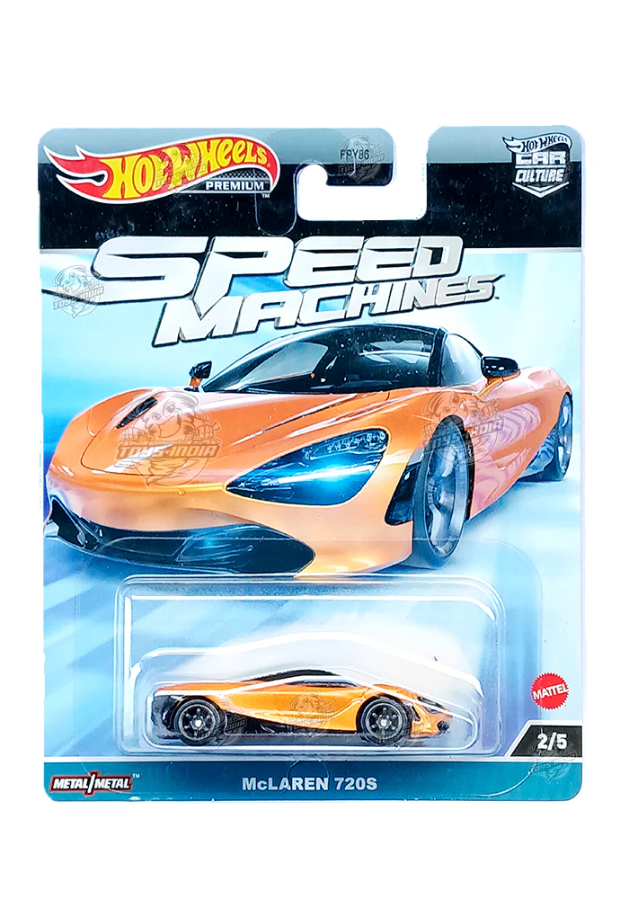 EXCLUSIVES Hot Wheels Speed Machines McLaren 720S - Orange - 2022 Card