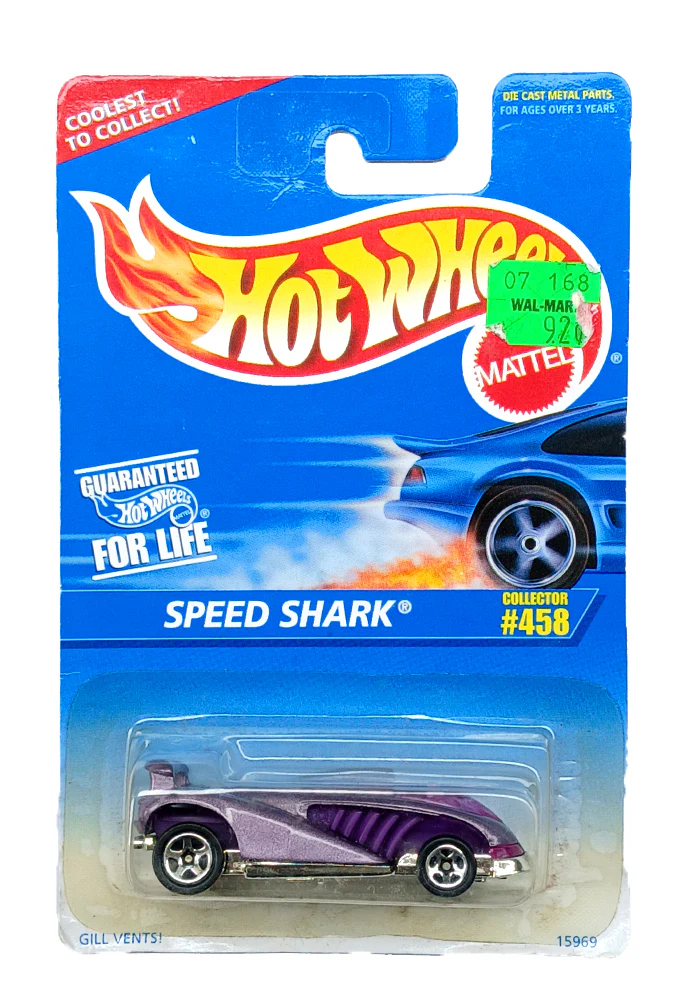 EXCLUSIVES Hot Wheels Speed Shark - Purple - 1995 Card (With Protector Case)