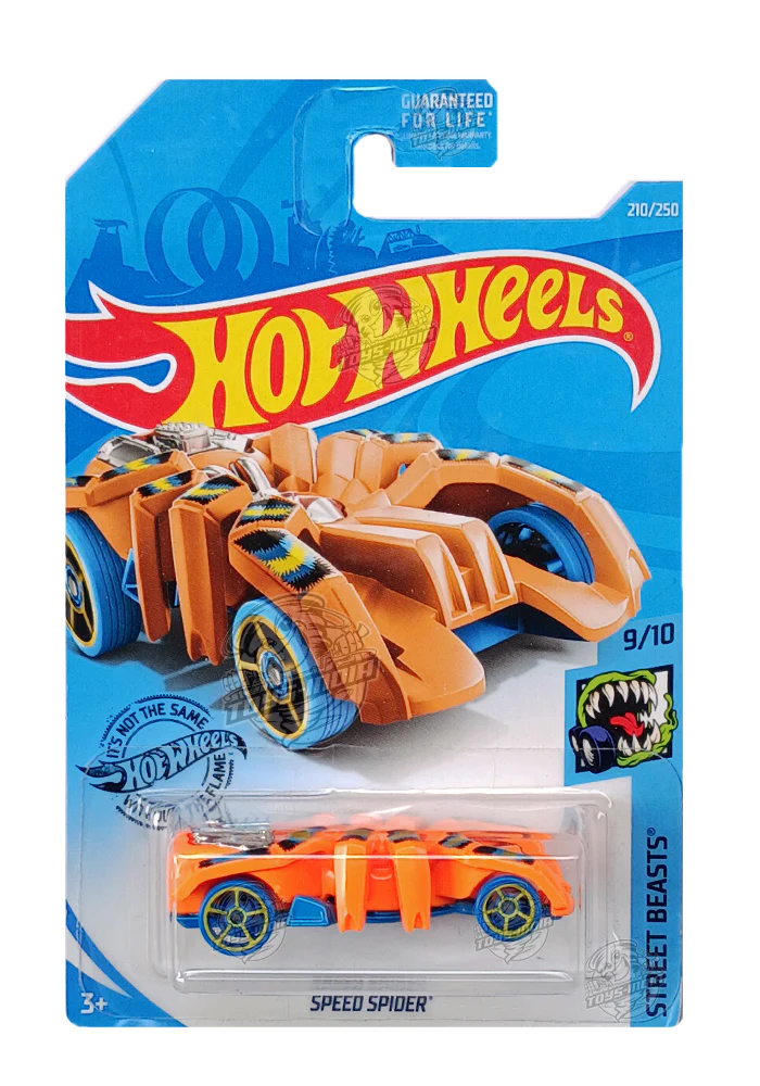 EXCLUSIVES Hot Wheels Speed Spider - Orange - 2017 Card (With Protector Case)