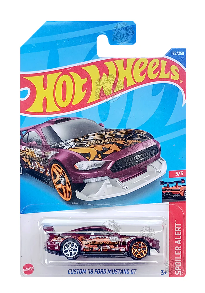 EXCLUSIVES Hot Wheels Spoiler Alert Custom '18 Ford Mustang GT - Purple - 2021 Card (With Protector Case)