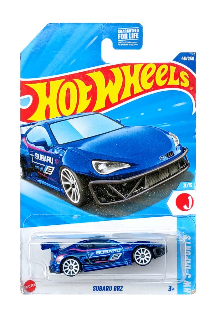 EXCLUSIVES Hot Wheels Subaru BRZ - Blue - 2024 Card (Creased Card / Car in Excellent Condition) (With Protector Case)