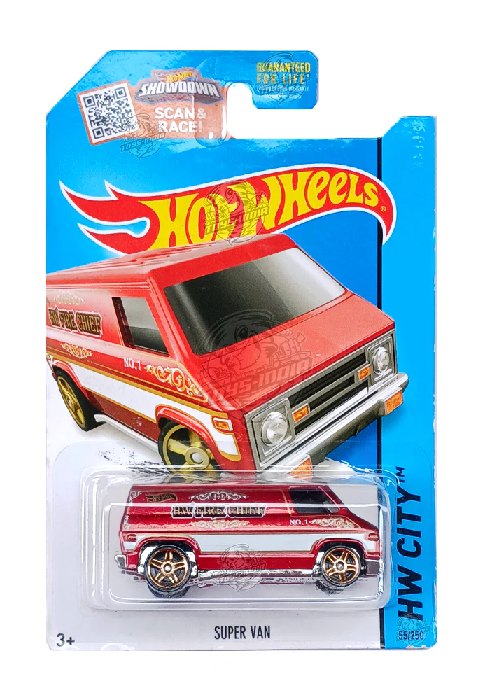 EXCLUSIVES Hot Wheels Super Van - Red - 2013 Card (With Protector Case)