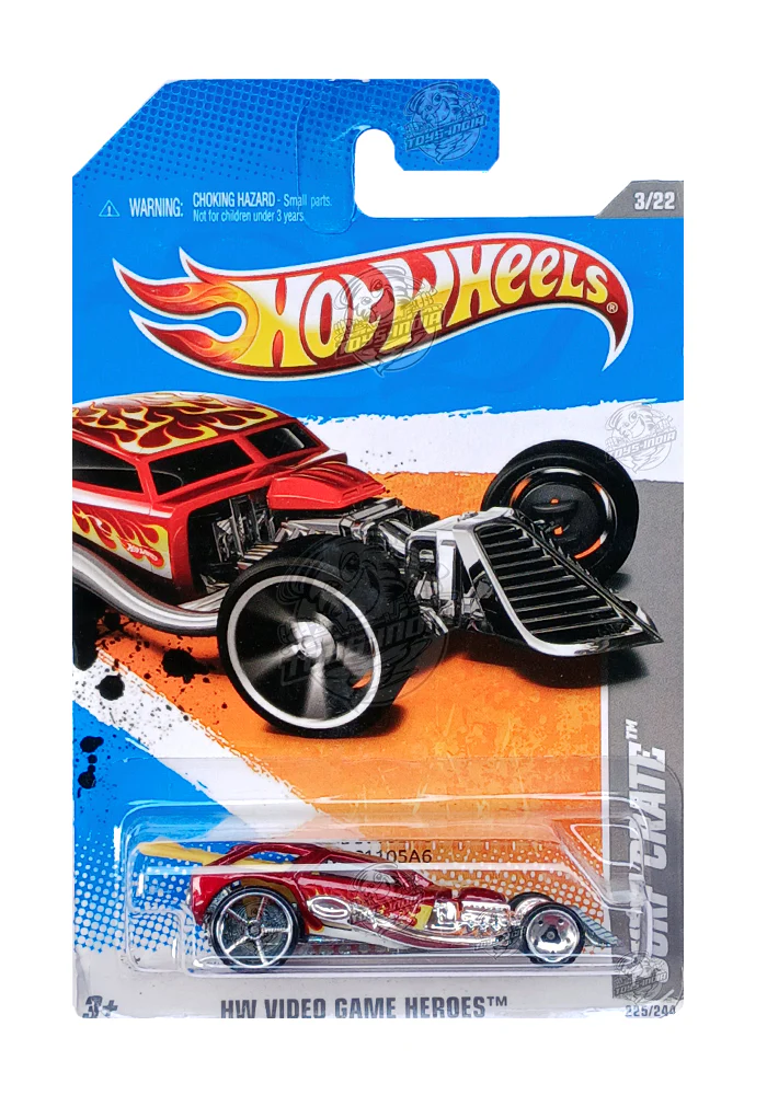 EXCLUSIVES Hot Wheels Surf Crate - Red / Silver - 2010 Card (With Protector Case)
