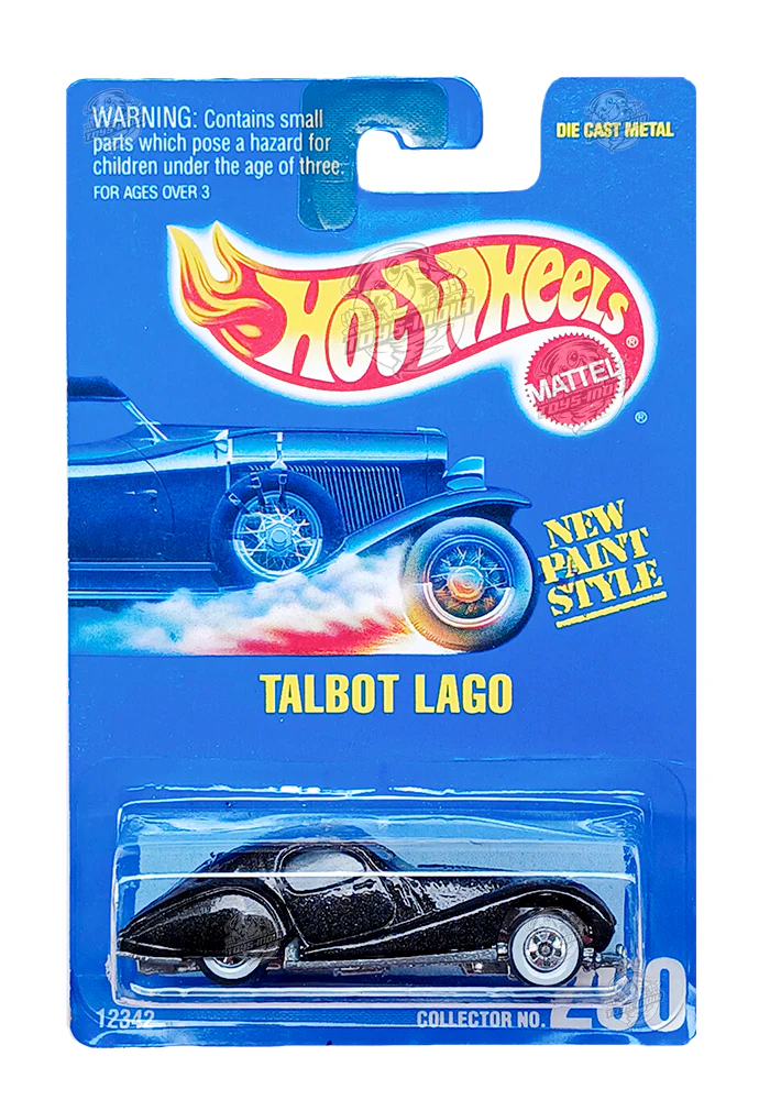 EXCLUSIVES Hot Wheels Talbot Lago - Black - 1992 Card (With Protector Case)
