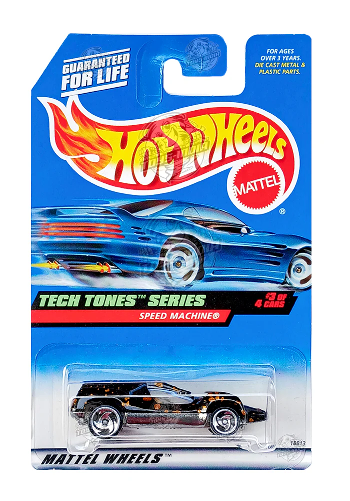 EXCLUSIVES Hot Wheels Tech Tones Series Speed Machine - Black / Brown - 1997 Card (With Protector Case)